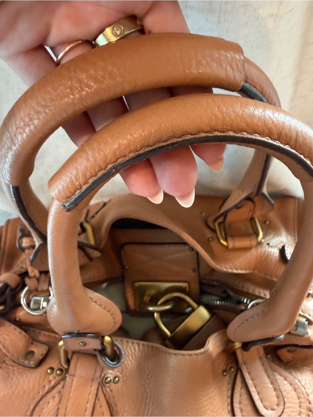 Chloe paddington Brown Leather Shoulder Bag with Gold Hardware - Picture 6 of 11